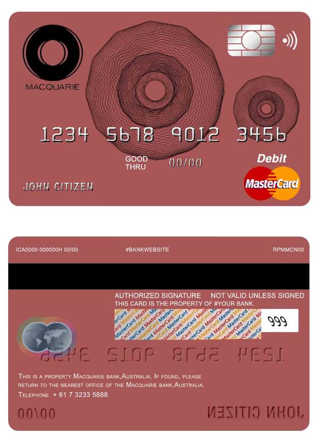 Australia Macquarie bank mastercard